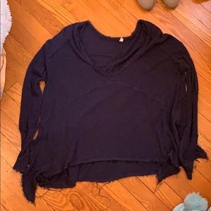 Free people navy distressed sweater